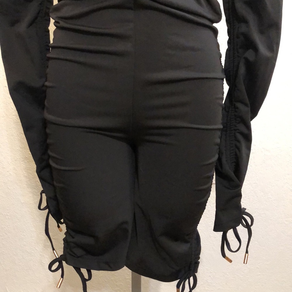 Rare London Black Drawstring Ruched Cyclistsuit - Picture 4 of 15